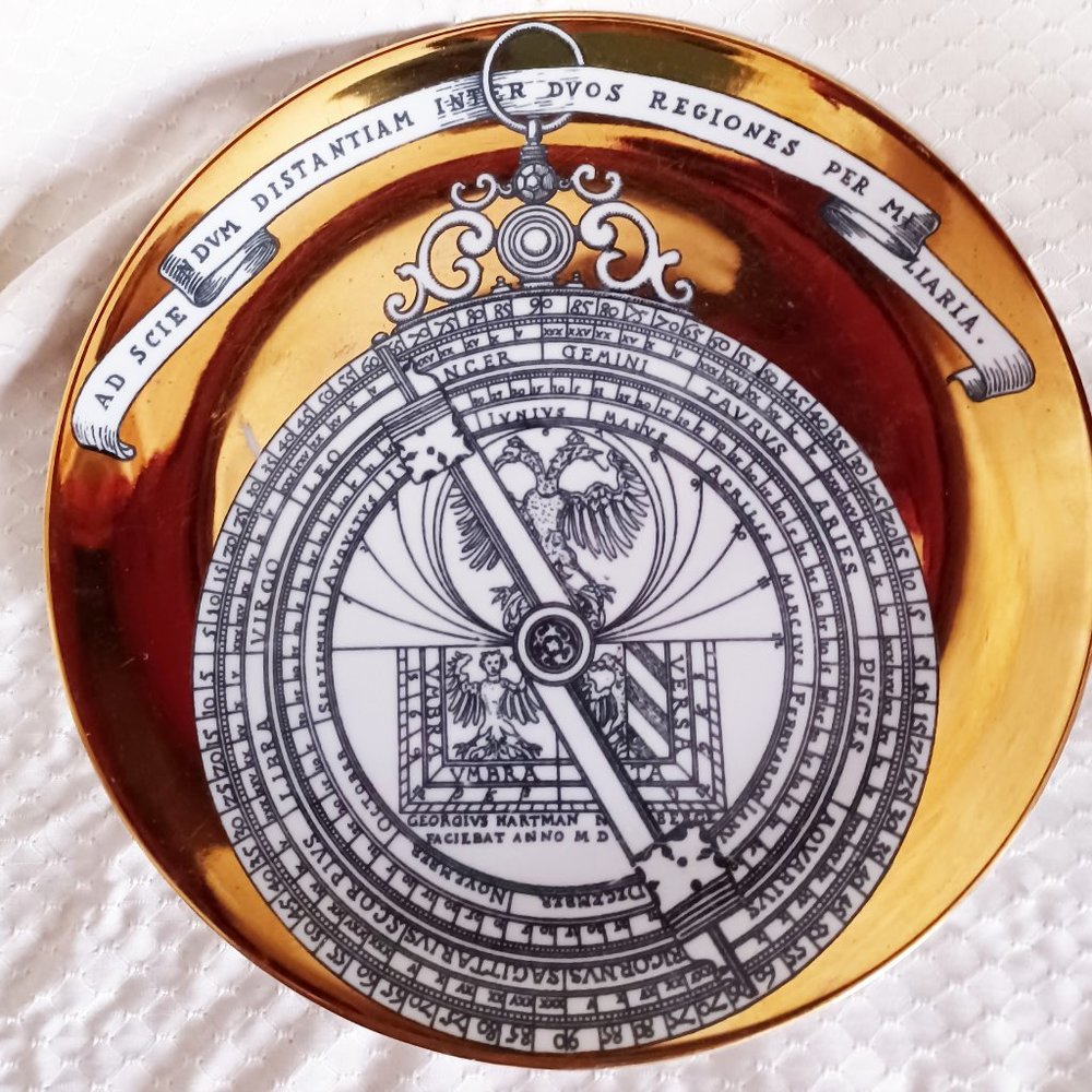 Rare find! FORNASETTI "ASTROLABIO" Plate 1960s Hand MADE IN ITALY No. 9